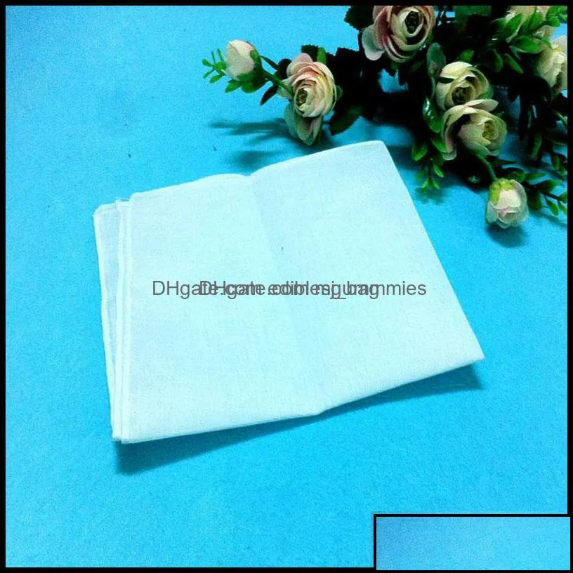 Handkerchief Home Textiles Garden Wholesale White Handkerchief Pure Color Small Square Cotton Sweat Towel Plain Drop Delivery 2021