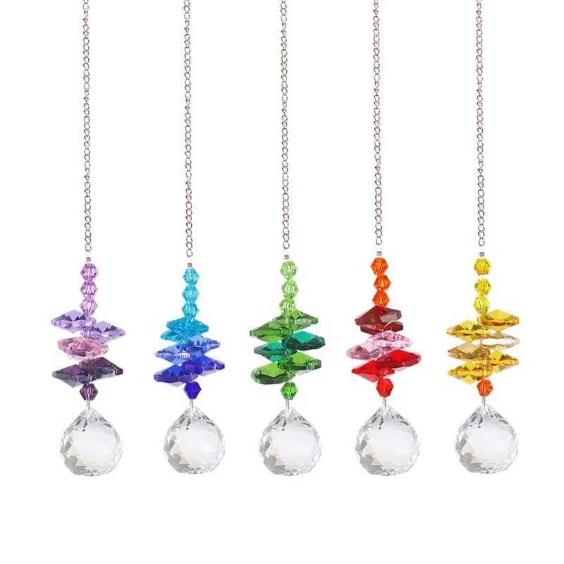 Trädgårdsdekorationer Suncatcher Crystal Wind Chimes Heart Pendant Handgjorda Sun Light Catcher Handgjorda Fönster Bröllop Gardin Inredning Sunburst 20220425 D3