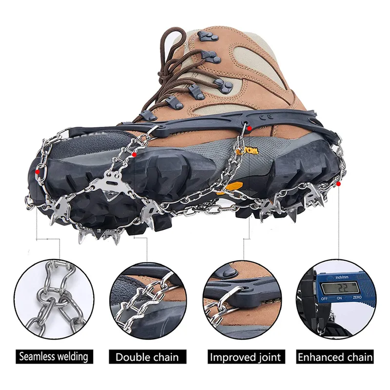 Ice Pick Crampons For Hiking 26-Spike Ice Cleats For Boots
