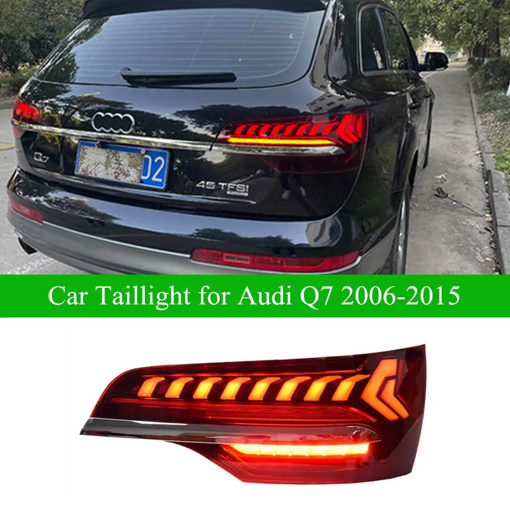 LED-dynamisk blinkersljus för Audi Q7-bil bakre körning broms bakre bakljusmontering 2006-2015 baklampa