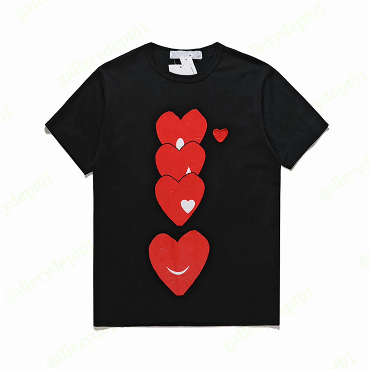 Atacado Mens Play Camiseta Designer Camisetas Amor Camisetas Camuflagem Roupas Gráfico Tee Coração Atrás da Carta no Peito T-shirt Hip Fun Impressão Camisas de Alta Qualidade