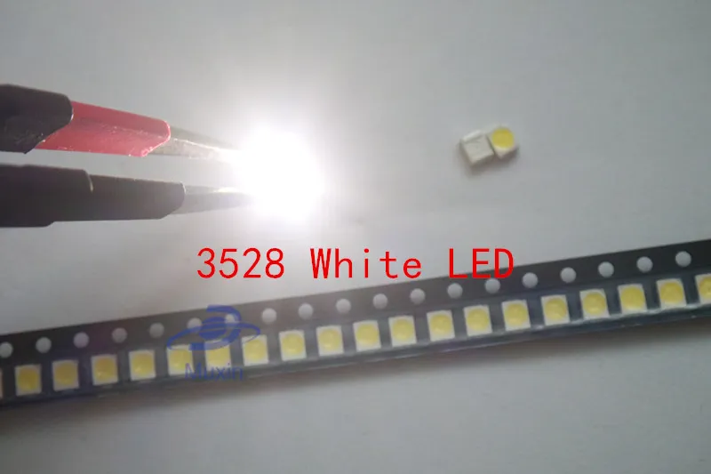 1000pcs / lot 1210 흰색 빛 구슬 3528 SMD LED 밝은 흰색 / 발광 다이오드 5000-7000K 6-7LM 2000-2200MCD 2.8-3.6V 3528 쿨 화이트 D2.0