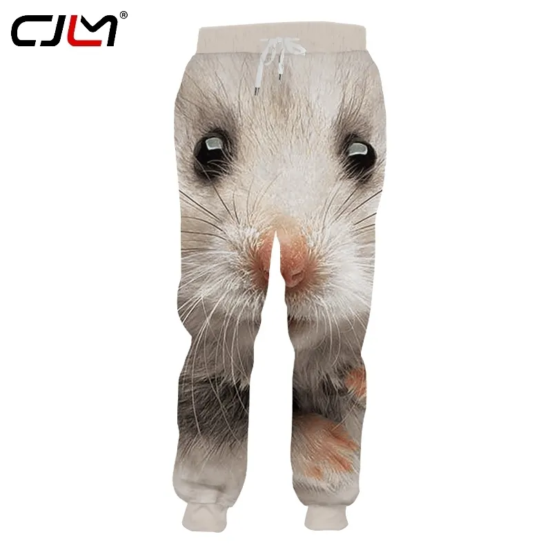 CJLM Unisex Hip Hop 3D Printed Service Oringial Animal White Mouse Custom Plus Size Sweatpantss Drop 220613