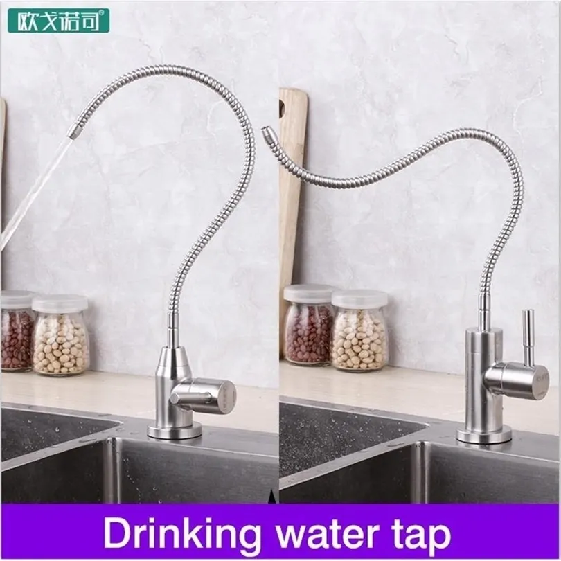 Flexibelt kök Pure Drinking Water Filter Tap Användning för vattenrenare Krigare T200805