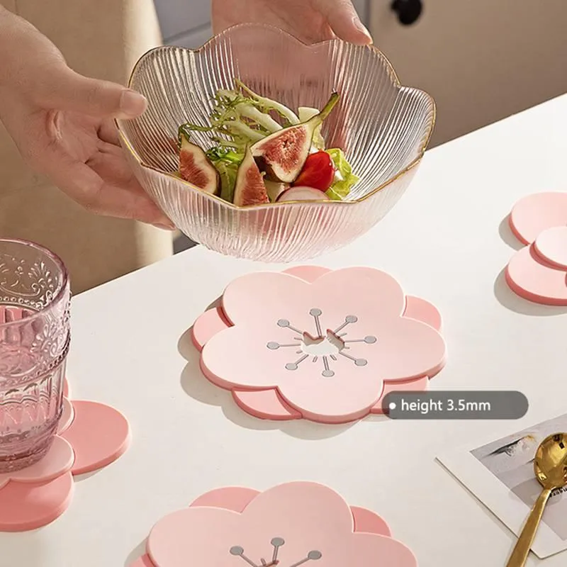 Tapis de tapis 1PC Cherry Blossom Japan Style Tasse à thé Tasse à thé Mâte Tapis Heat isolant Table de cuisine Cuisine Cuisine Anti-Skid