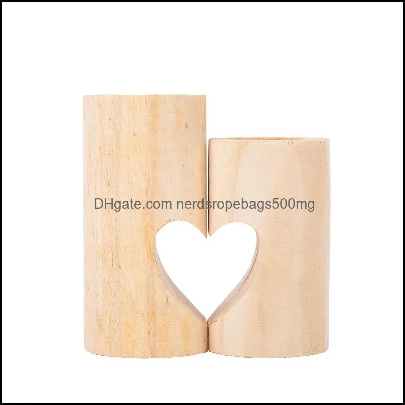 Wooden Sweet heart candle holder Wedding Decoration of Table Candles Holders Creative wood square tea lamp 63 p2