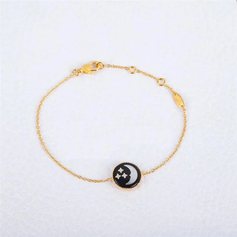 Den nya Sun Moon Star Necklace Lucky Pendant Jewelry Adops Mother of Pearl Sterling Silver Tjocklek 18K Guld Högkvalitativ halsla307J