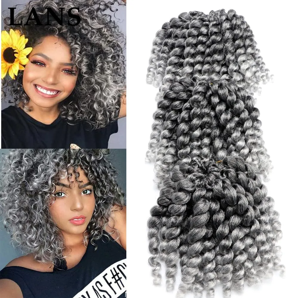 Jamaicano Bounce Crochet Hair Deal 8 Polegada Jumpy Wand Curl Hair Curly Para Mulheres Negras 80g/pçs LS08