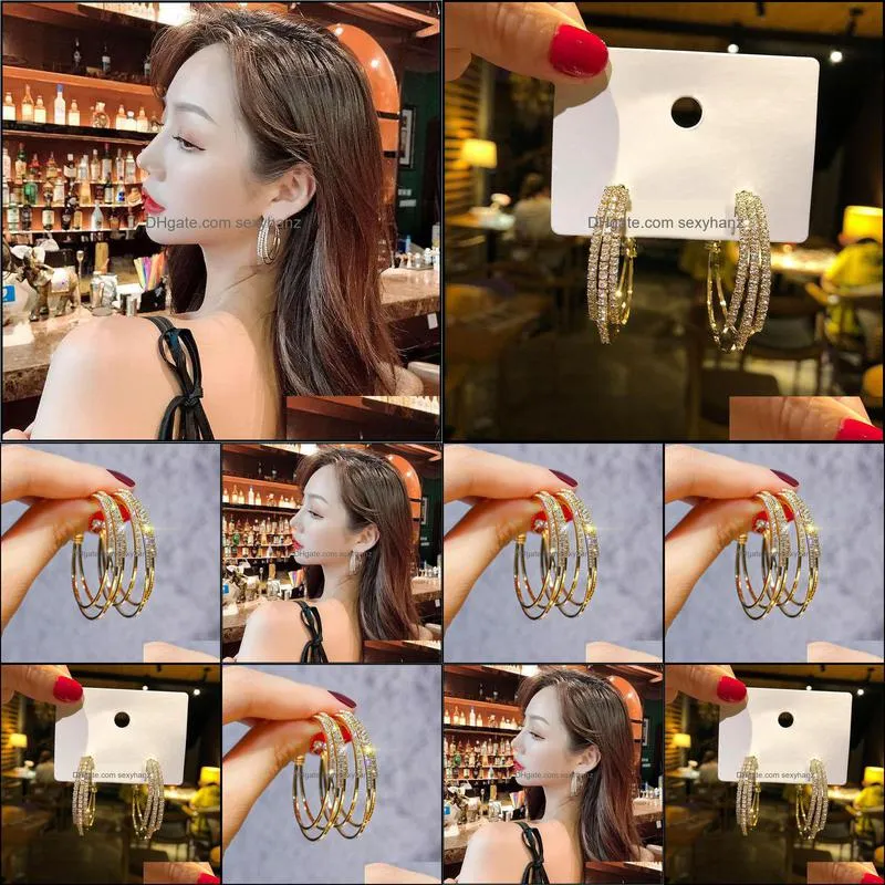 clip-on & screw back fashion gold clip earrings for women vintage luxury crystal circle ear cuff girls jewerly gifts wholesale