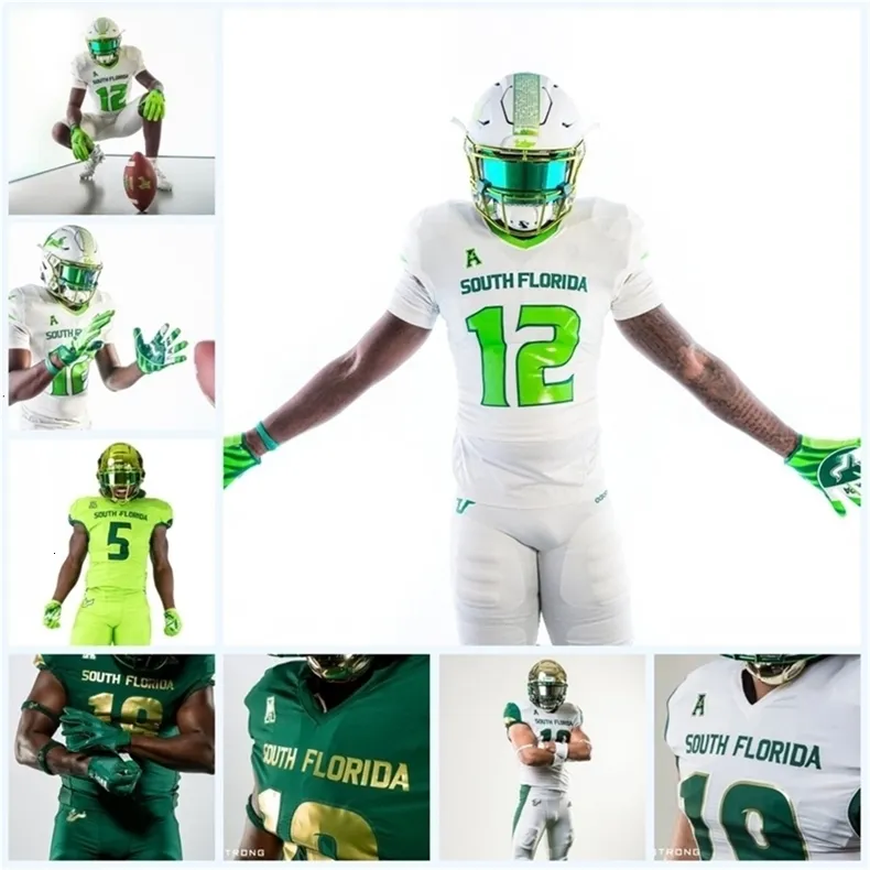 DHgate Custom USF South Florida College Football Jersey Polyester Anti Bacterial Mens Youth Sizes 2024 Season Sports Outdoors