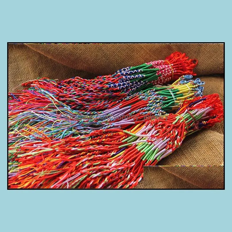 Ethnic Colorful women braid cords strands bracelet Weaven Strands Handmade Braided string chain Bangle For Girls Fashion DIY Jewelry in