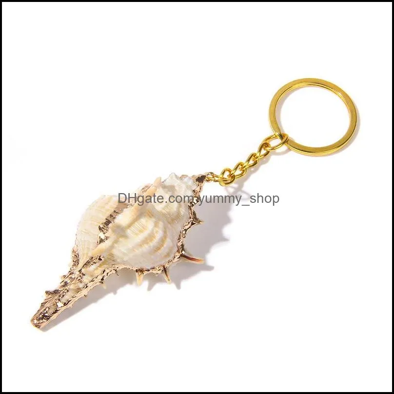 bohemia shell keychain for women handbag hangle car key holder conch keyring jewelry accessories beach souvenir gift