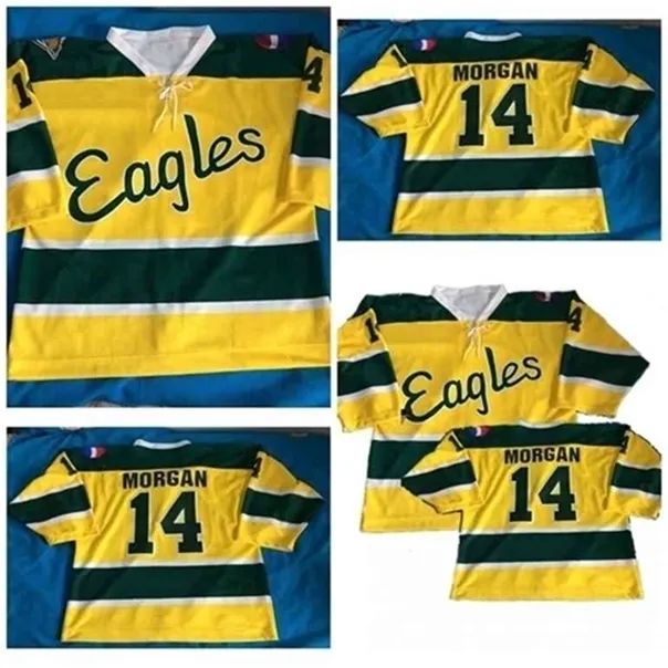 C26 Nik1 40Personalizado Utah Grizzlies 14 Gavin Morgan Jerseys Amarillo Nik1 Tage Hombres Jersey de hockey bordado cosido Tamaño S-4XL