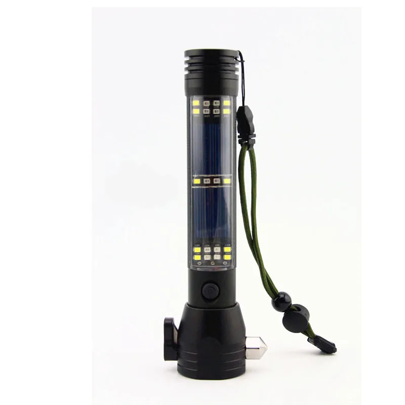 Solar Flashlights Spotlight With Car Emergency Security Light, Hammer ...