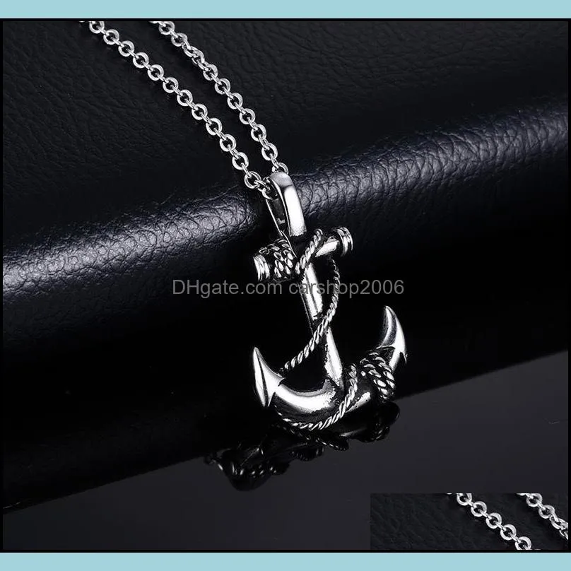 pretty anchor pendant necklaces for silver color long link chains necklaces classic power necklace carshop2006