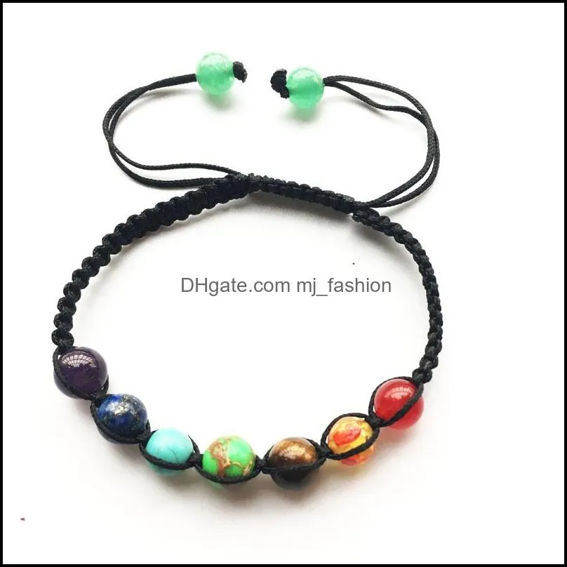 7 chakra bracelet 8mm big beads yoga bracelet healing balance supernatural lava reiki stones beads bracelet