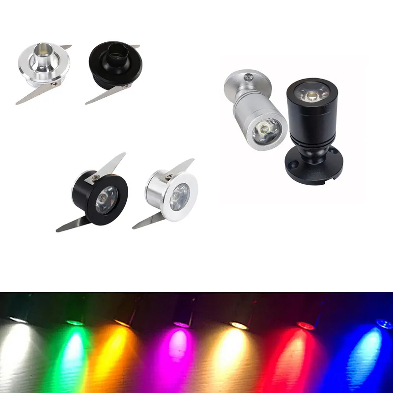 Lowerlights 1 Вт светодиодный прожектор Spotlight Mini Spot Light Light Light Down Lights Sceeboard Display 110 В 24 В 12 В алюминиевый корпус USALight