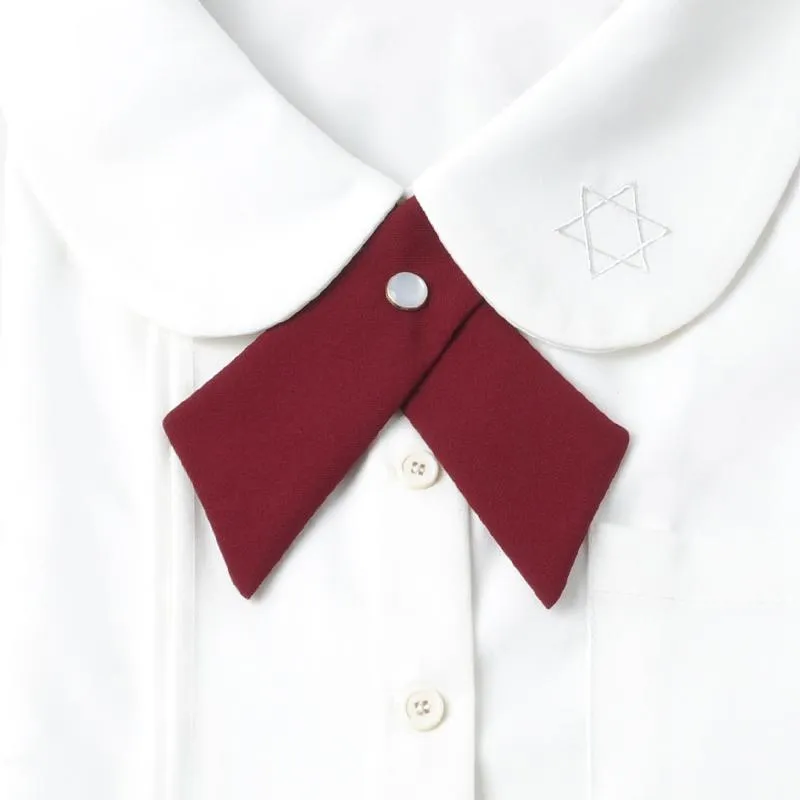 Bow Ties Small Necktie Student Uniform Cross Tie Wine Red Women Girl School Shirt Shirts TieBow