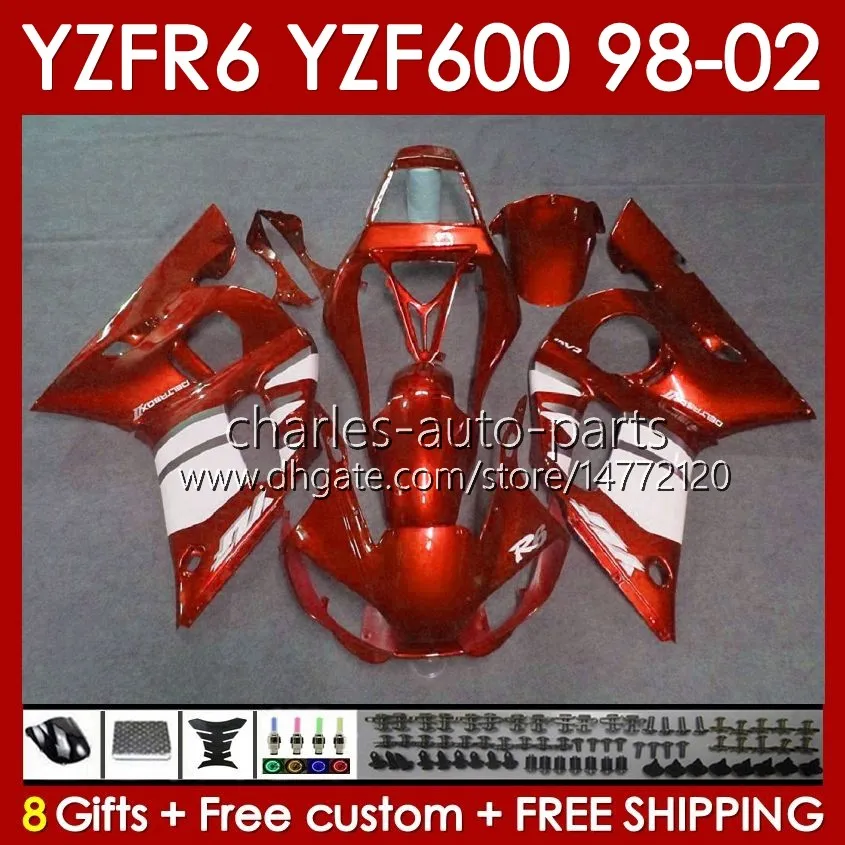 Набор для кузова для Yamaha YZF R6 R 6 YZF600 600CC YZFR6 98 99 00 2001 2002 КОЛЕС 145NO.169 YZF 600 куб.