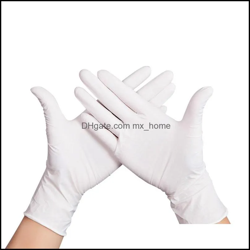 100pcs Disposable Rubber Latex Gloves Food Beverage Thicker Durable Household Cleaning Gloves Experimental Glove guanti Gant Handschuh