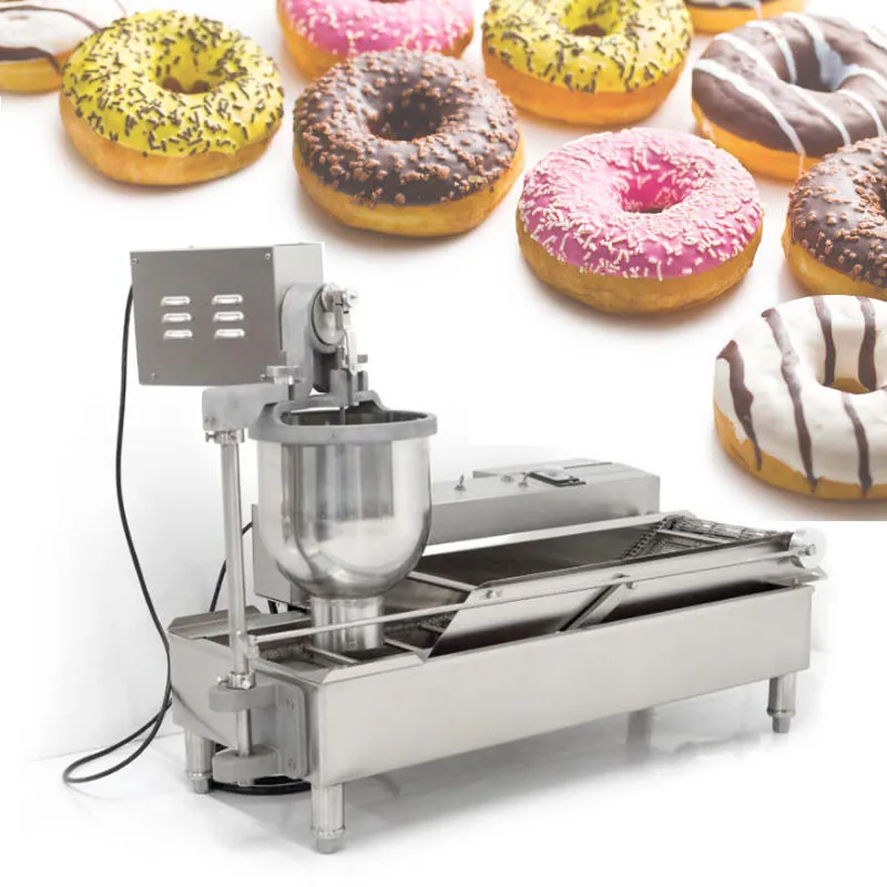 6000 Вт 2-рядовой машины Mini Donut Machine Коммерческий мультифункциональный автомат для формирования пончиков из нержавеющей стали
