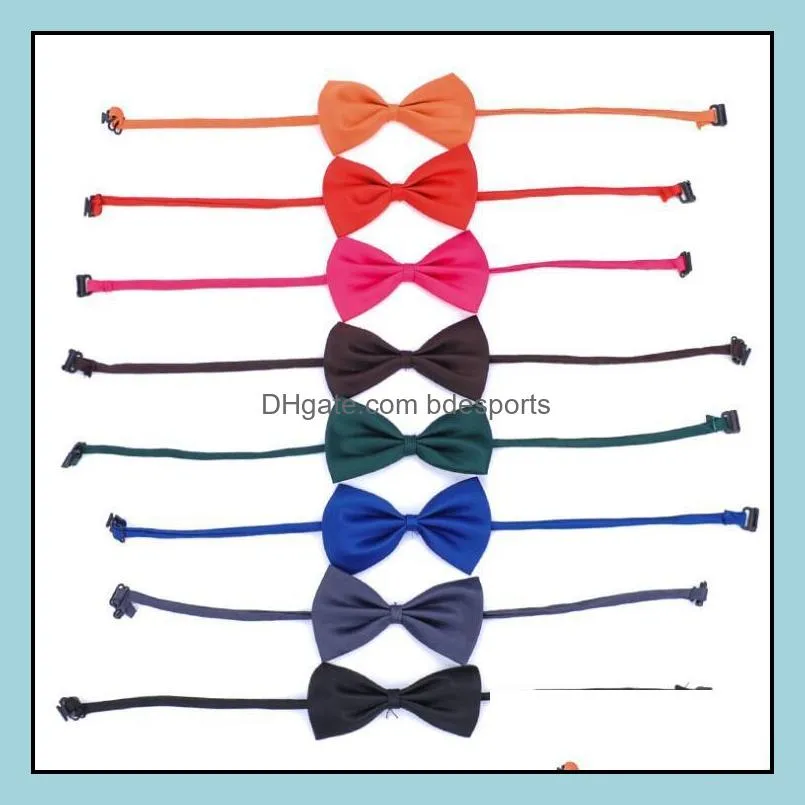 Adjustable Pet Dog Bow Tie 15 Colors Pet Headdress Neck Accessory Necklace Collar Puppy Bright Color Pet Bow Free Shipping XD22477