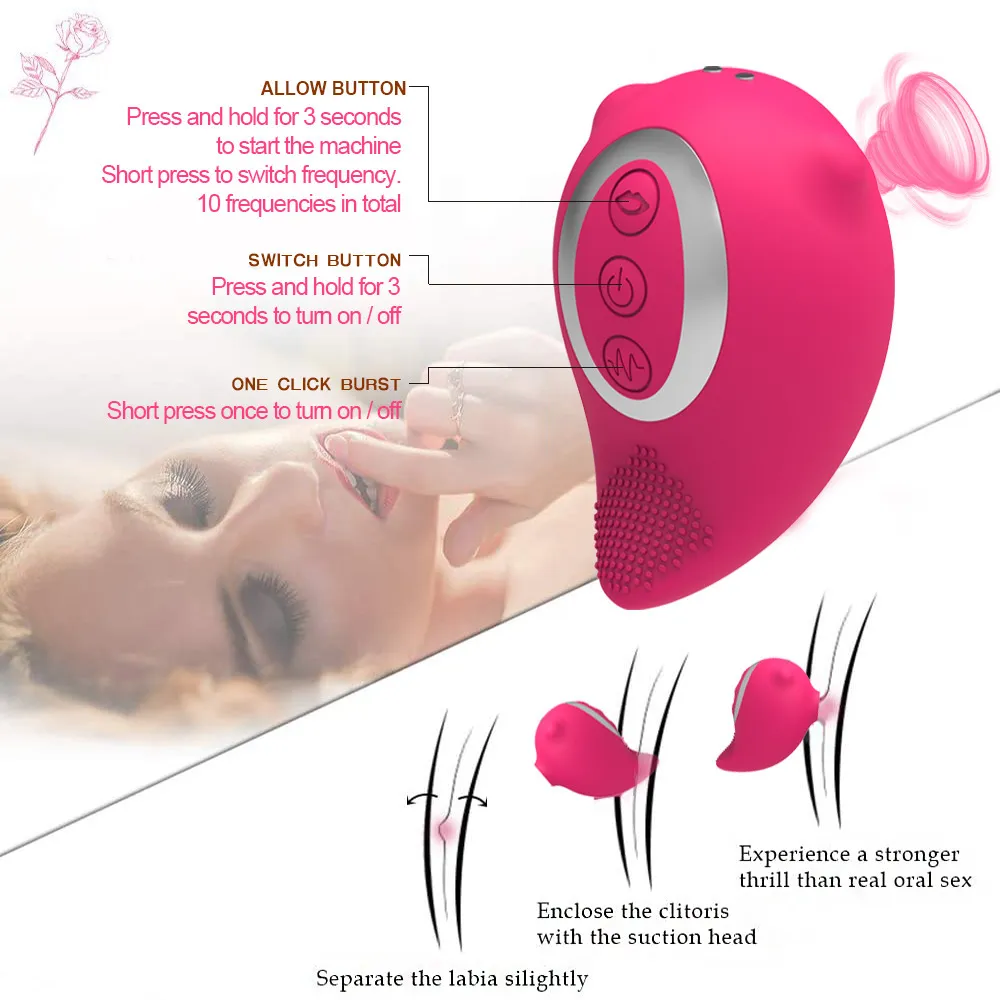 Krachtige Vibrator Vrouwelijke Zuigen sexy Speelgoed Clit Sucker G-Spot Stimulator Vibrerende Ei Tepels Orale Porno Masturbatie TD0389