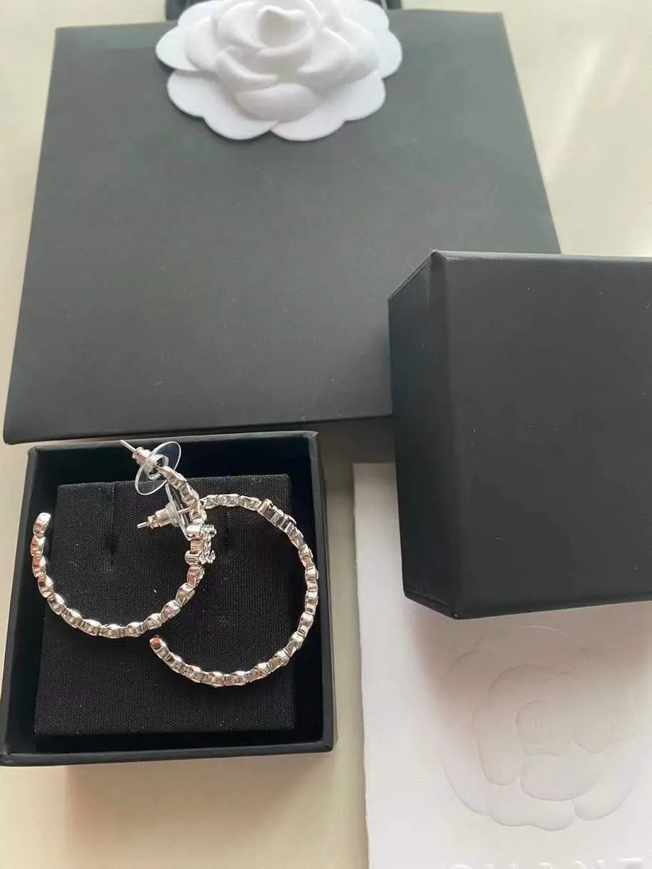 Luxury Designer Newest Circle CZ Zircon Stud Earrings Wedding Jewelry Shining Crystal Ear Rings Brand Box Packing