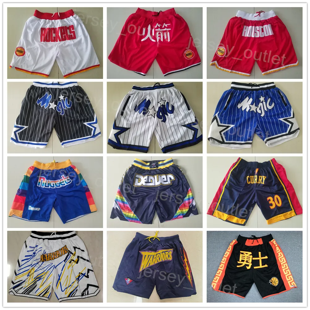 Homens apenas Don Pocket Zipper Basketball Penny Hardaway Shorts Retro Klay Thompson Sortpants Use elástico Colo