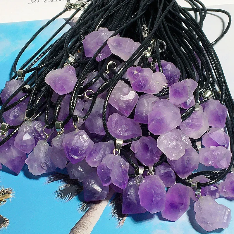 Cristais de ametista Cristal a granel Amethyst Cluster Rock Pingnder Colar Wholesale