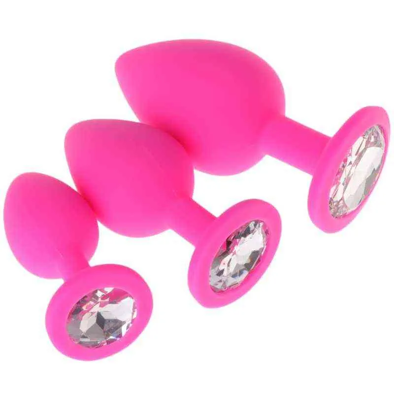 Erotyka Anal Toys 3PCS/SET Wtyczka silikonowa wagiowe zestawy trenerów Zwiększaj orgazm płciowy produkt 220507