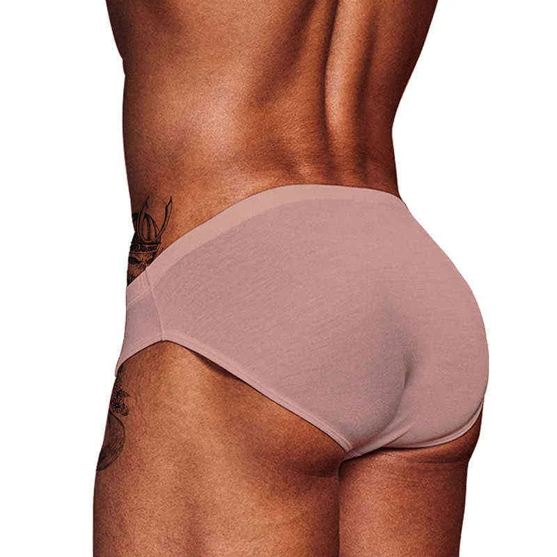 Sexy Briefs Gay Homens Underwear Moda Masculina Calcinha Masculina 9 Cores Sólido Cueca Tanga Men's Briefs Slip Homme Calzoncillo U Bolsa Convexo G220419