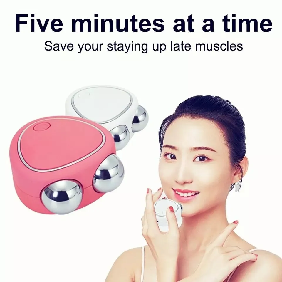USB Charging EMS Micro-current Massager Microcurrent Face Lift Massager Roller Skin Tightening