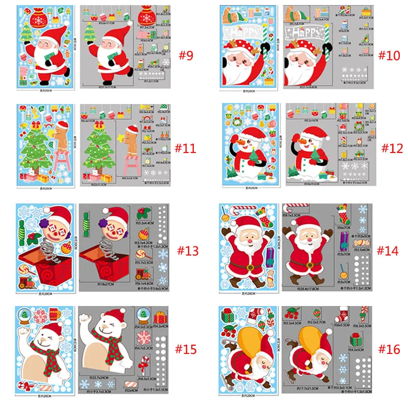 Pegatinas De Navidad Para Ventanas 346 Piezas - PVC Doble Cara, Motivos Santa, Renos, árboles, Fácil Pegar Y Despegar, Reutilizable, Decoración Hogar, Oficina