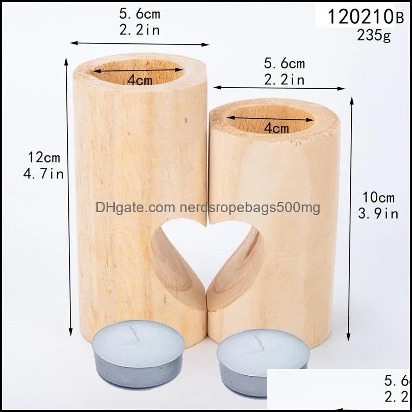 Wooden Sweet heart candle holder Wedding Decoration of Table Candles Holders Creative wood square tea lamp 63 p2