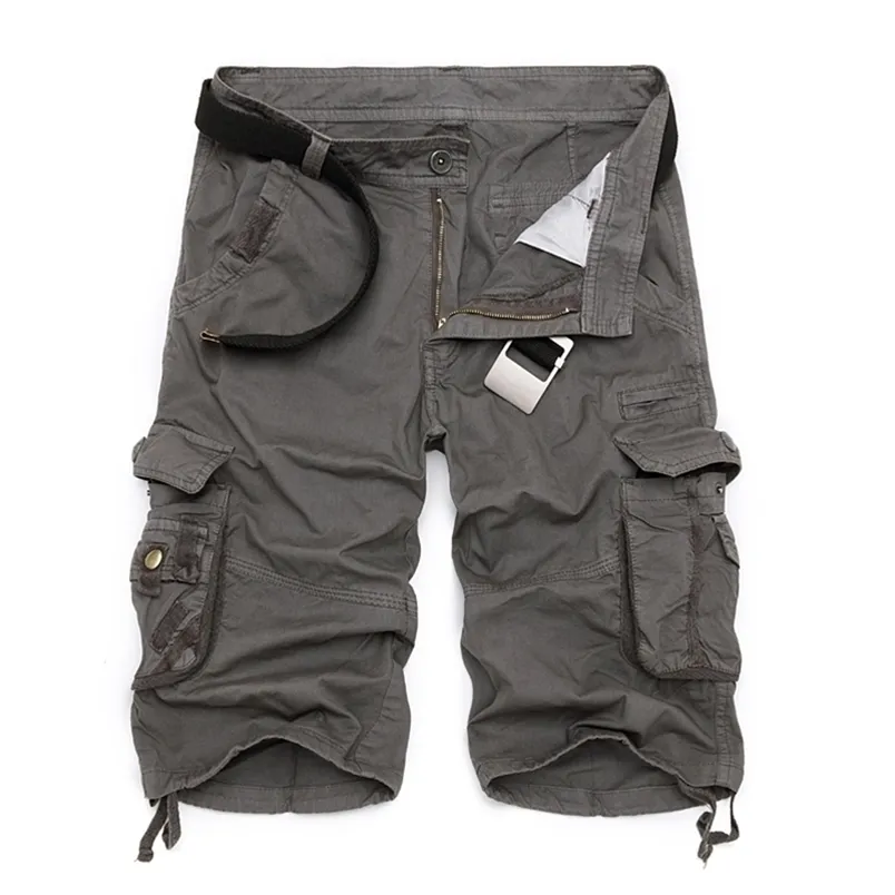 Pantaloncini cargo militari da uomo Marca Army Camouflage Tactical Men Pantaloni larghi casual da lavoro in cotone Plus Size 220722