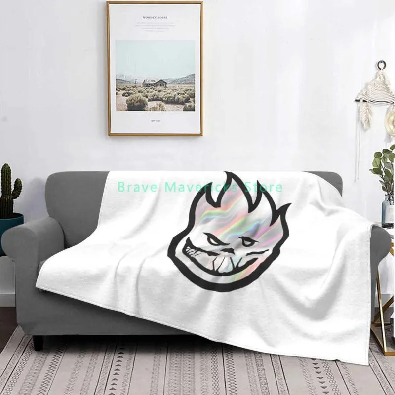 Blankets Spitfire Wheels Holographic Four Seasons Comfortable Warm Soft Throw Blanket Logo Skate Tony