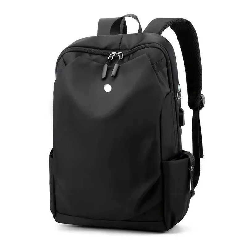 LL Zaino Borse da yoga Zaini da viaggio per laptop Borse sportive impermeabili per esterni Scuola per adolescenti Nero Grigio