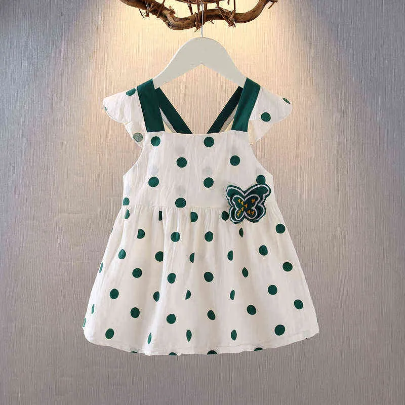 1 2 3 4 5 6 anni Neonate Dress Fashion Polka Dots Bow Summer Little Fairy Princess Dress Birthday Party Gift Abbigliamento per bambini G220518