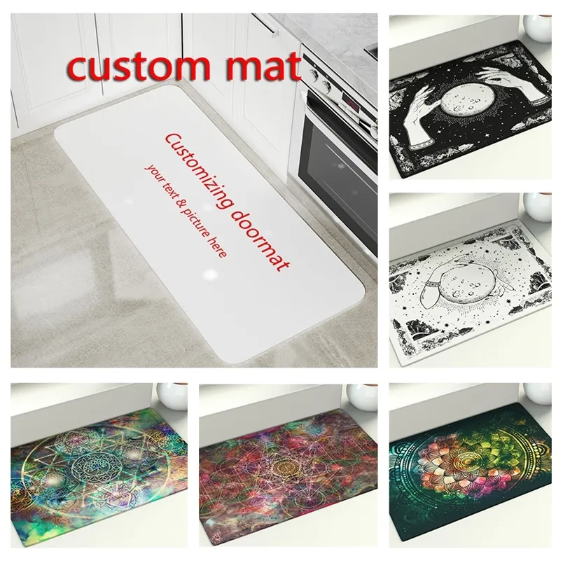 Custom Doormat Entrance Welcome Mats Customize Your Design Hallway Doorway Bathroom Kitchen Rugs Floor Carpet 220607