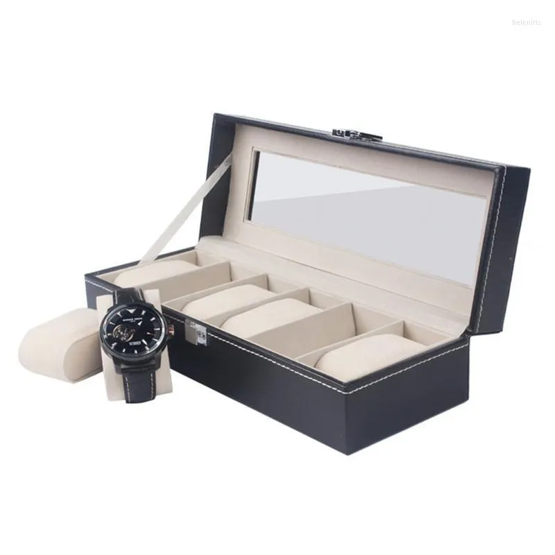 Reparationsverktygssatser Fashion 6 Slot Watch Box Jewely Display Holder Showcase Waterproofrepair Hele22