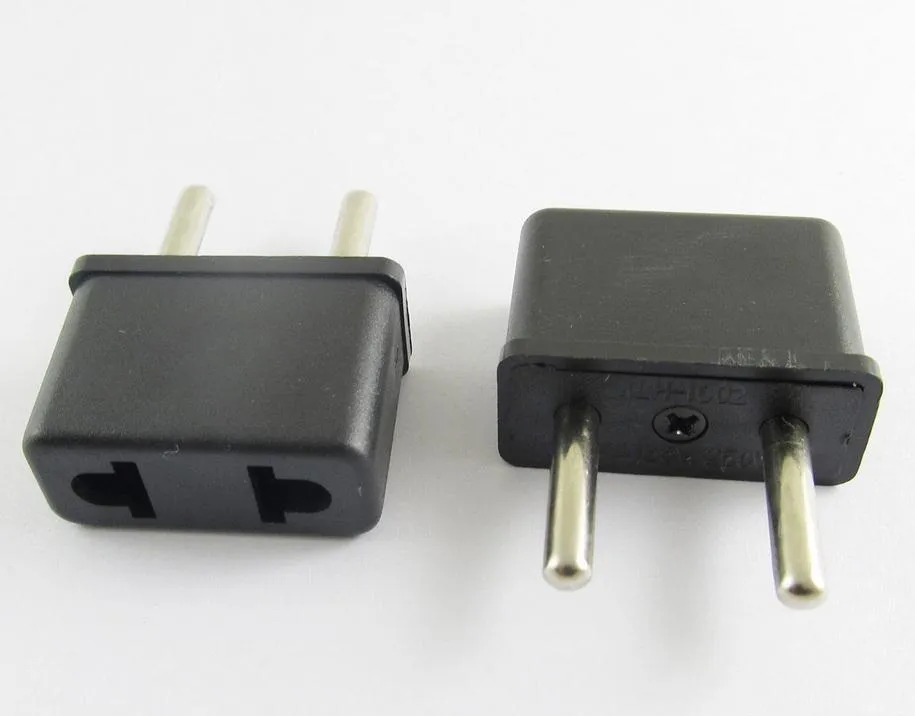 Reise-Ladegerät Netzteil USA in den EU Europe Europa Euro Au Converter Wandstecker Home Universal AC Schwarz Kontakte 4,8 mm