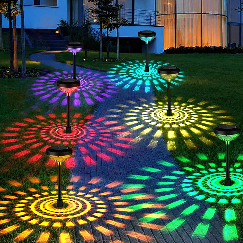 Garden Outdoor Solar LED Lights RGB Multi-Color Lighting Solar Path Lawn Light Christmas Garden Decorative Landscape Shine Lamps