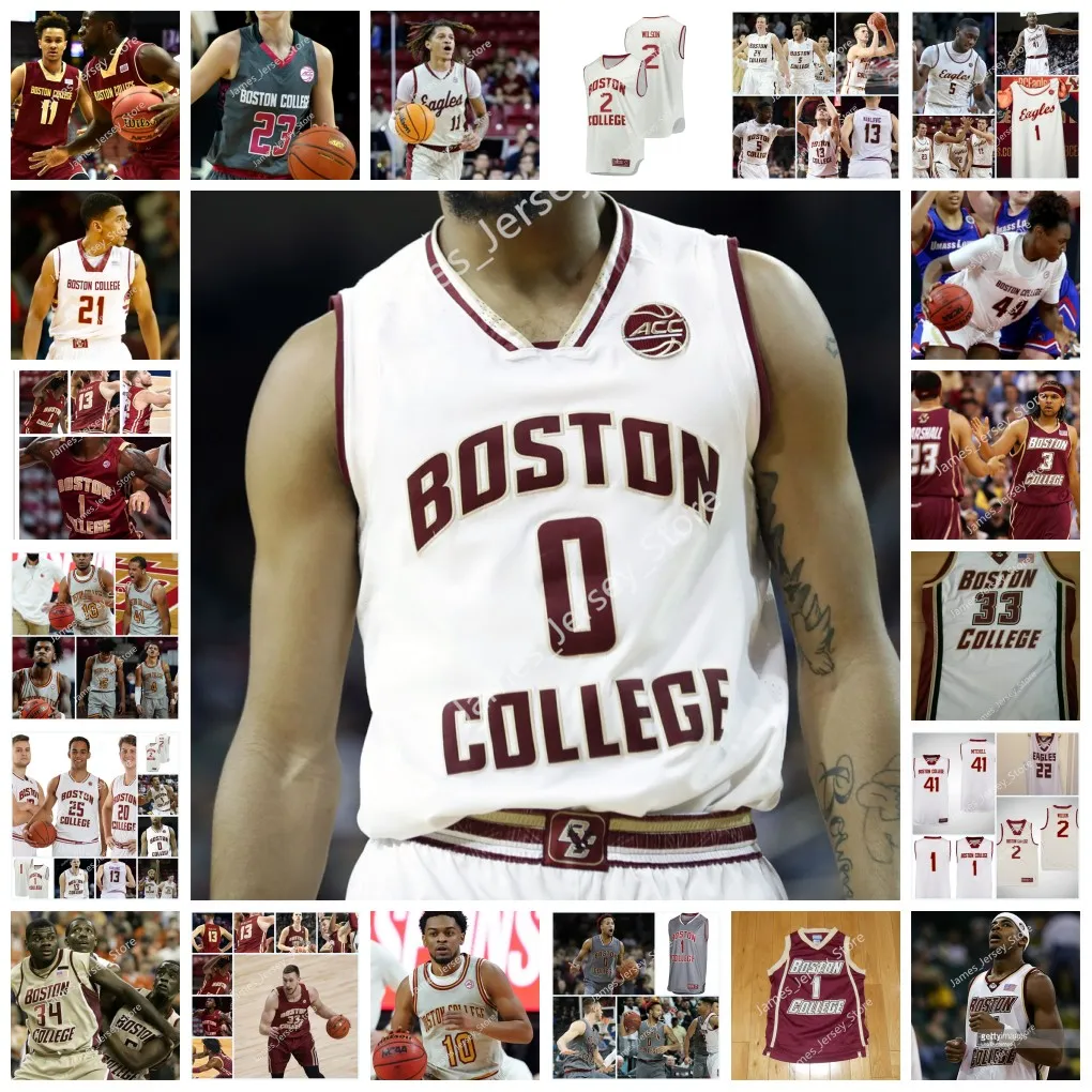 NCAA Custom Boston College 농구 저지 제임스 카르 니크 앤드류 앤드류 데빈 맥 글록 턴 조나단 노엘 퀸 퀸틴 포스트 프레 더릭 스콧 제이든 Zackery