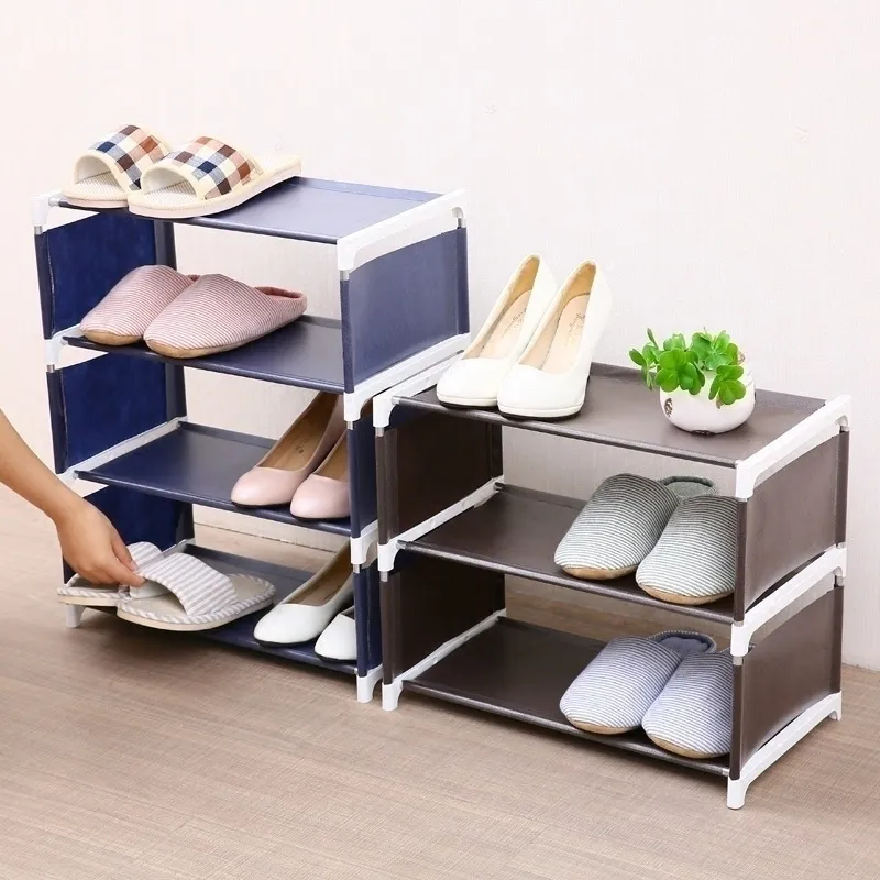 3 Multilleurs Souins à chaussures Organisateur Stand multifonctionnels Solid Silves Modern 4 couches Chaussures Chaussures Chambre Rangement Y200527