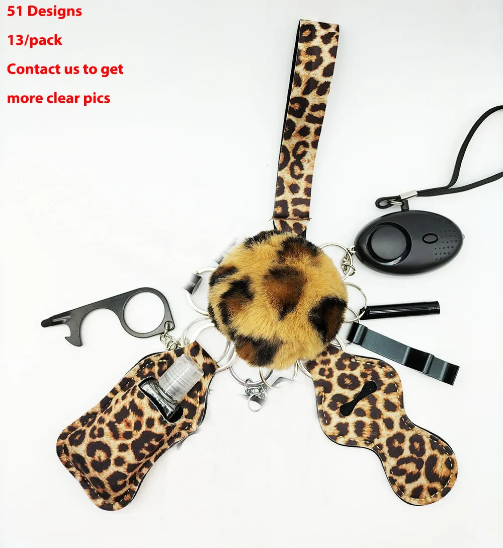 13/PACK Self Defense Keychain para mulheres incluem Alarm Metal Stick Kitty
