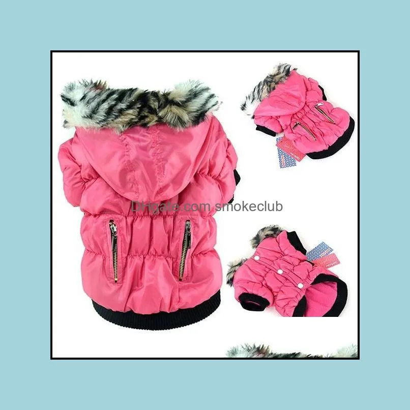 Doggy Puppy Warm Winter Coat Zipper Fold Hoodies Dog Costume Pet Cat Apparel