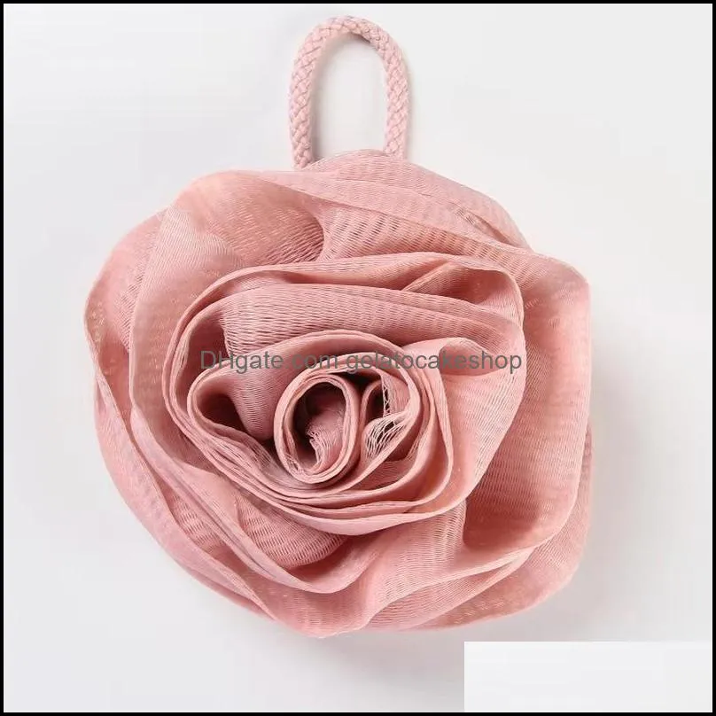 rose flower bath brushes sponges balls designer bubble cleaning net loofah shower soft girl bathroom accessories 5861 q2