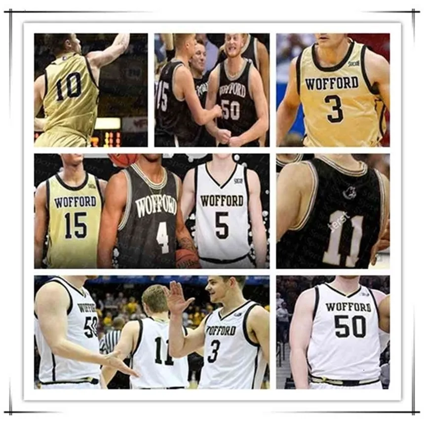 Chen37 2021 NCAAバスケットボールWofford Terriers Jerseys College Chevez Goodwin Isaiah Bigelow Storm Murphy Nathan Hoover Black Gold White Custom