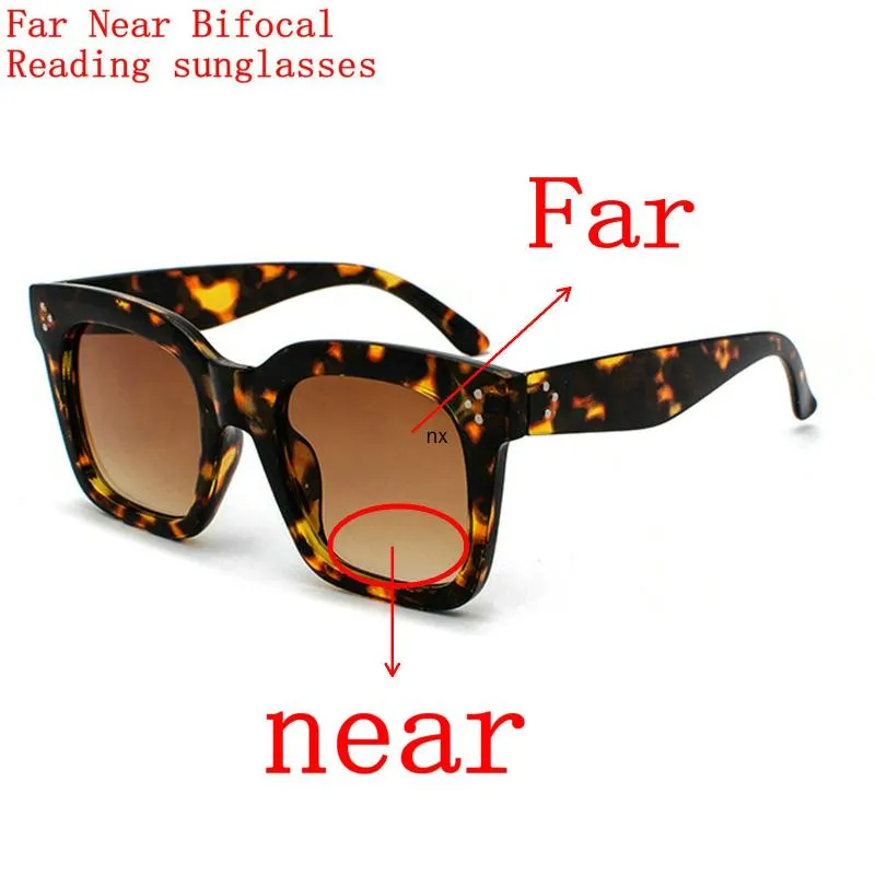 Sunglasses Oversized Bifocal Reading Women Black Frame Magnifying Presbyopia Farsighted Glasses 0.5 NXSunglasses